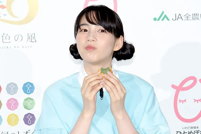 のん「いわて純情米」新CM発表イベントより 撮影＝山田果奈映