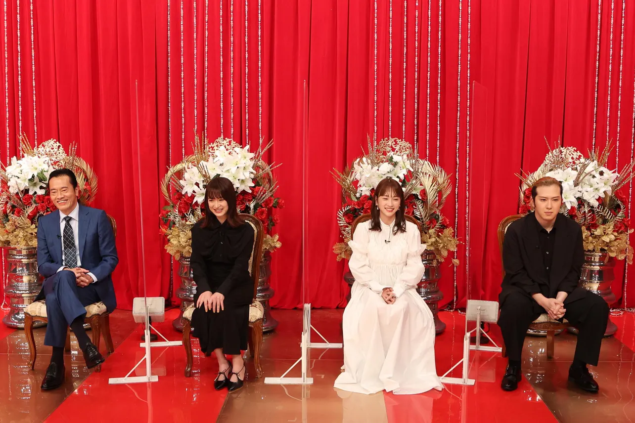 「親愛なる僕へ殺意をこめて」に出演する遠藤憲一、門脇麦、川栄李奈、尾上松也(写真左から)