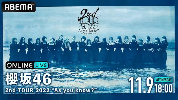 全国アリーナツアー「2nd TOUR 2022“As you know？”」の最終・東京ドーム公演の生配信が決定した櫻坂46