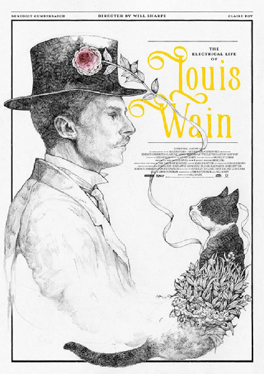 ネコ画家ルイス・ウェインの数奇な人生を描いた映画『ルイス・ウェイン 生涯愛した妻とネコ』ポスター2種解禁 | WEBザテレビジョン