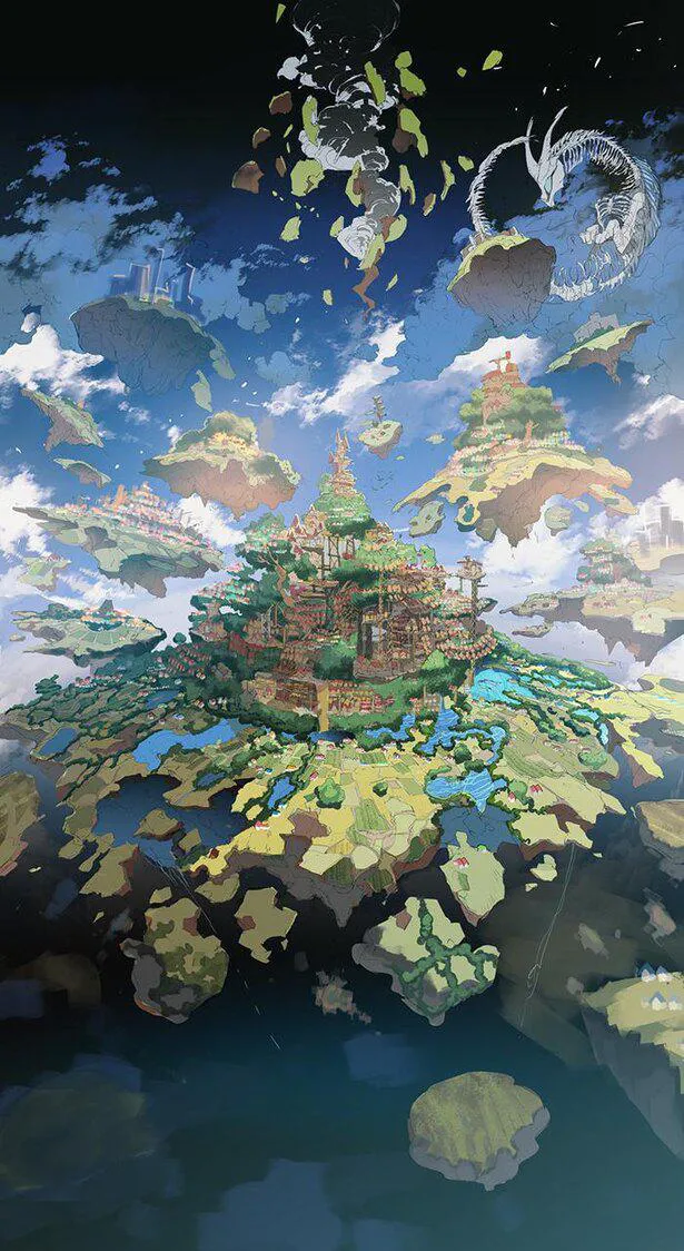 「ワンダーハッチ -空飛ぶ竜の島-」コンセプトアート：世界観
