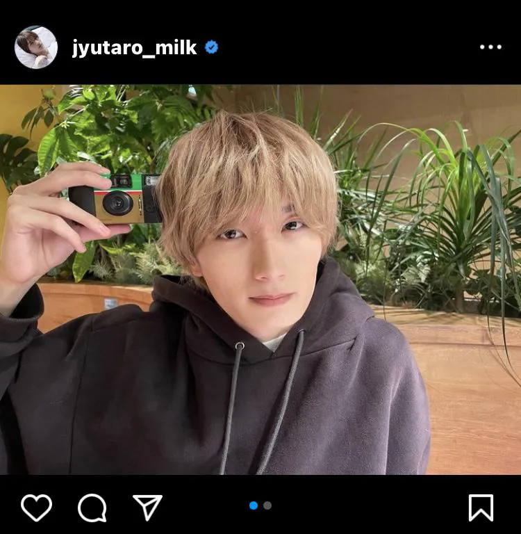 ※画像は山中柔太朗(jyutaro_milk)公式Instagramのスクリーンショット