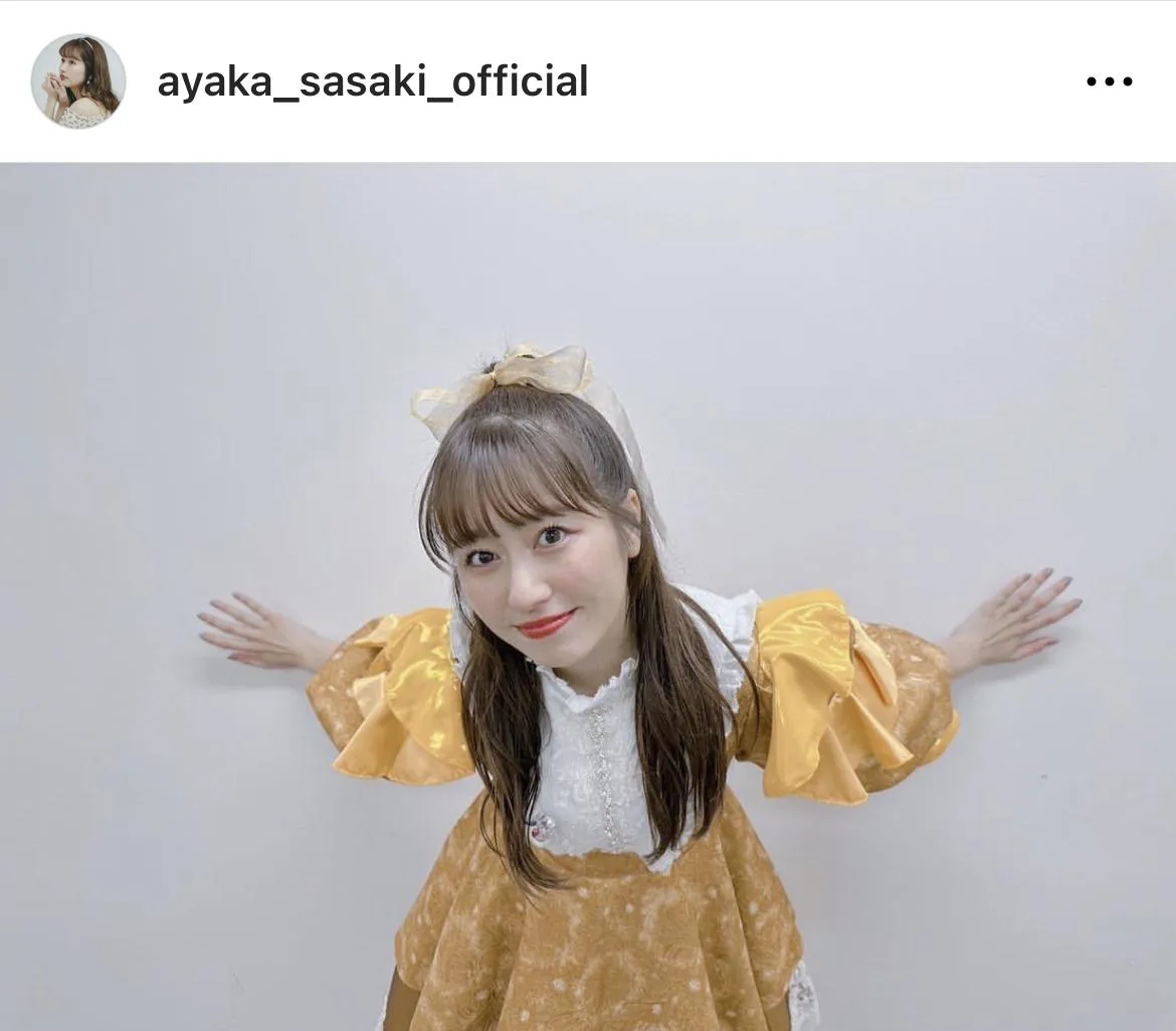 ※佐々木彩夏オフィシャルInstagram(ayaka_sasaki_official)より