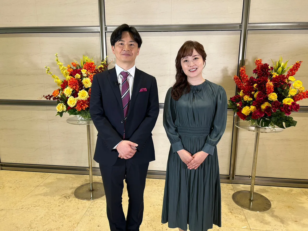 「第46日本アカデミー賞授賞式」のナビゲーターを務める若林正恭と水卜麻美