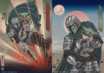 マンドー&グローグーの“親子の絆”を美しく描いた、ルーカスフィルム公認の浮世絵特別ビジュアルが解禁<マンダロリアン シーズン3>