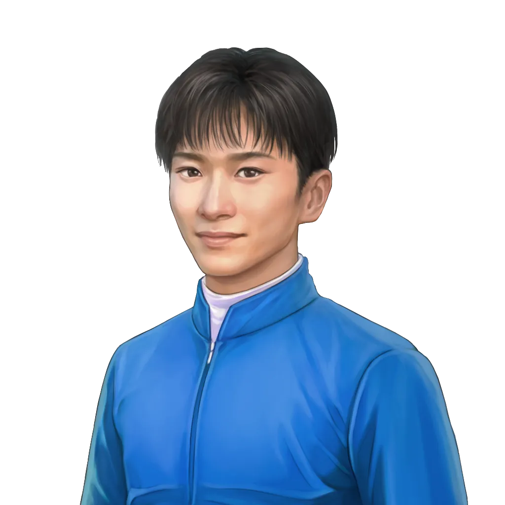 【写真】坂井瑠星騎手をして「怖いぐらい似ている」と評したゲーム版の坂井騎手