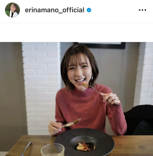 ※画像は真野恵里菜Instagram (erinamano_official)より