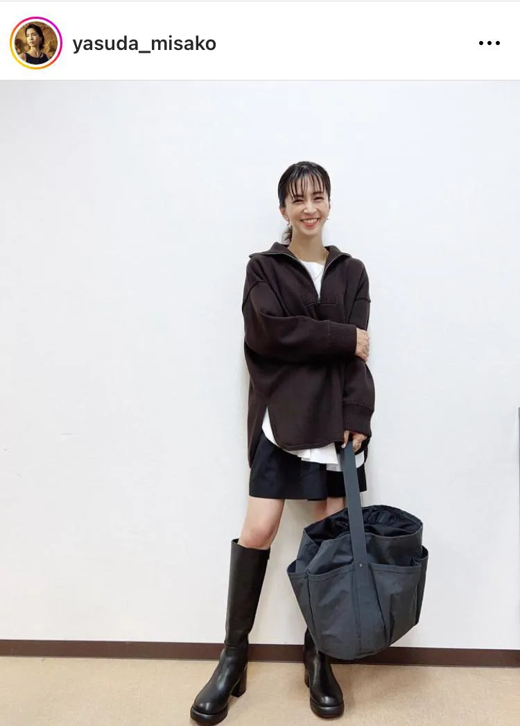 40歳にとても見えない…ショーパン×ブーツコーデがおしゃれな安田美沙子