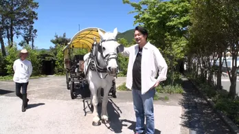 小田井涼平、白馬に牽かれて湯布院散歩 お米まで自作する“地産地消”の極上宿に感動しきり