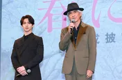 映画「春に散る」主演の佐藤浩市と横浜流星(写真右から)