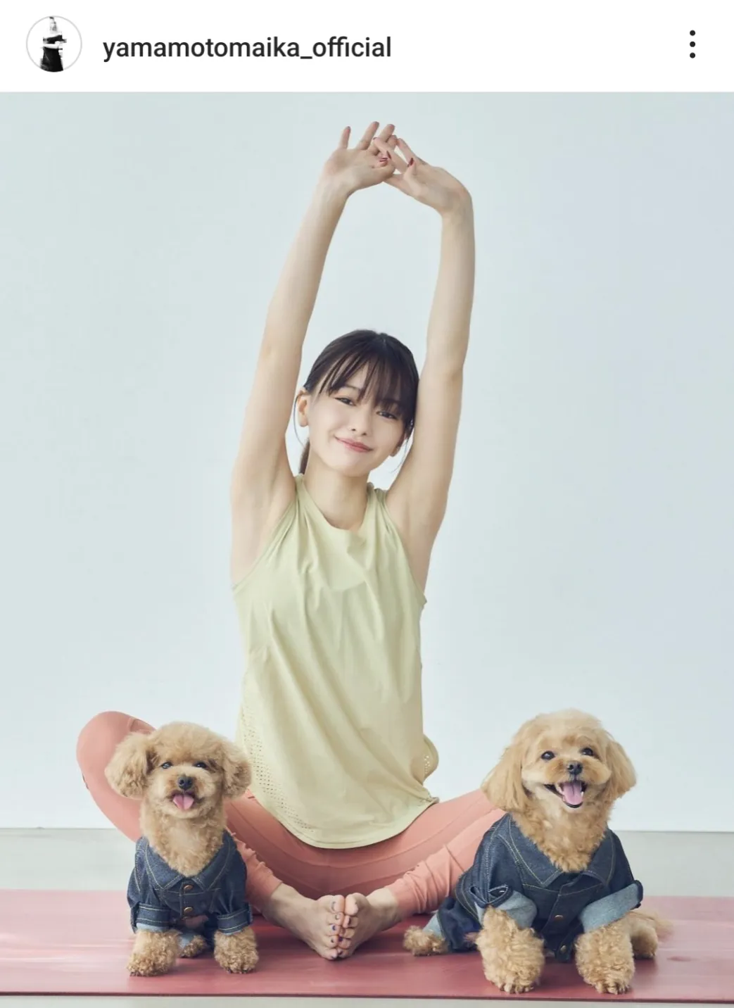 【写真】山本舞香、愛犬との“ドッグヨガ”で大胆ワキ見せ