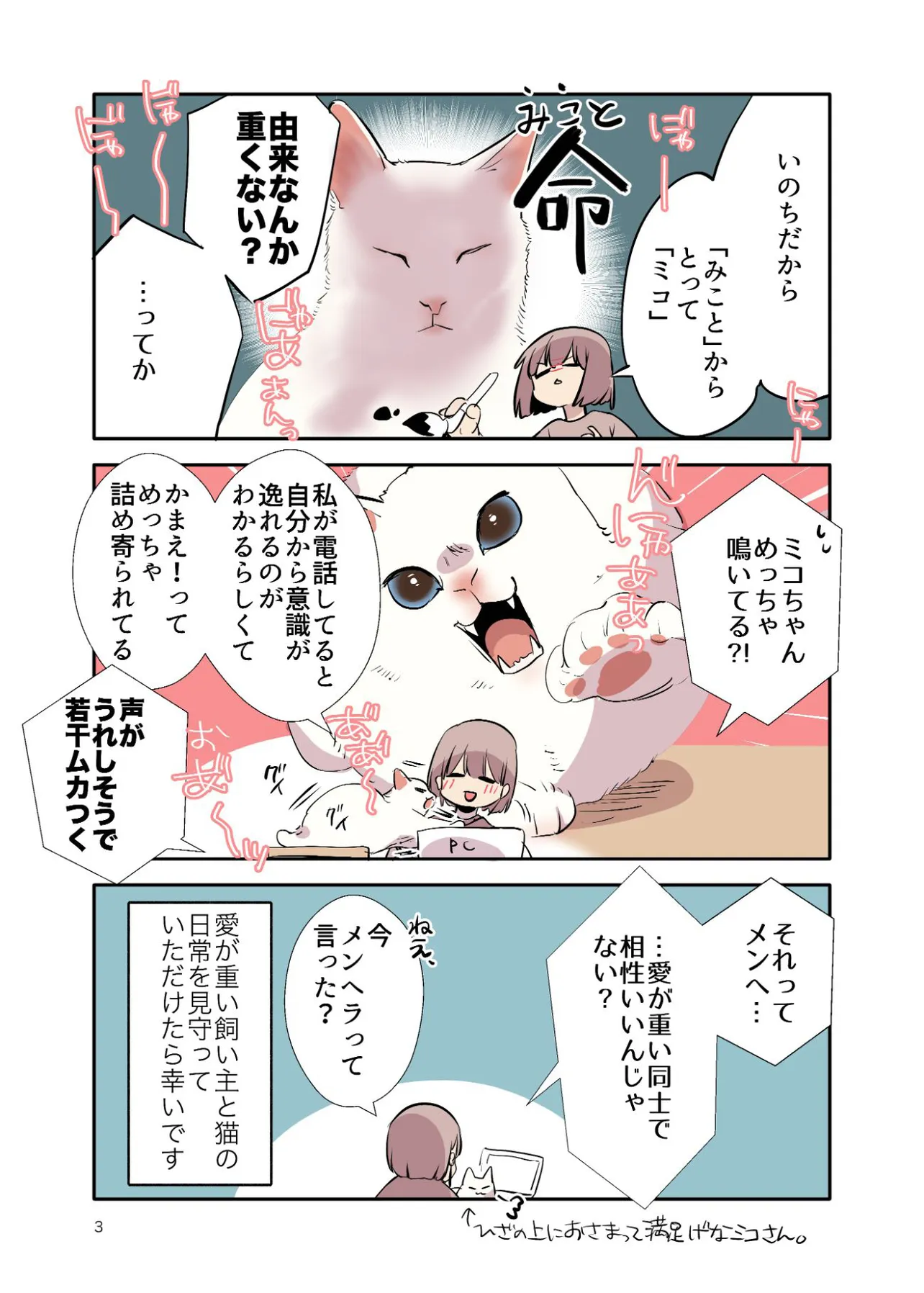 「白い猫と暮らしている漫画」より