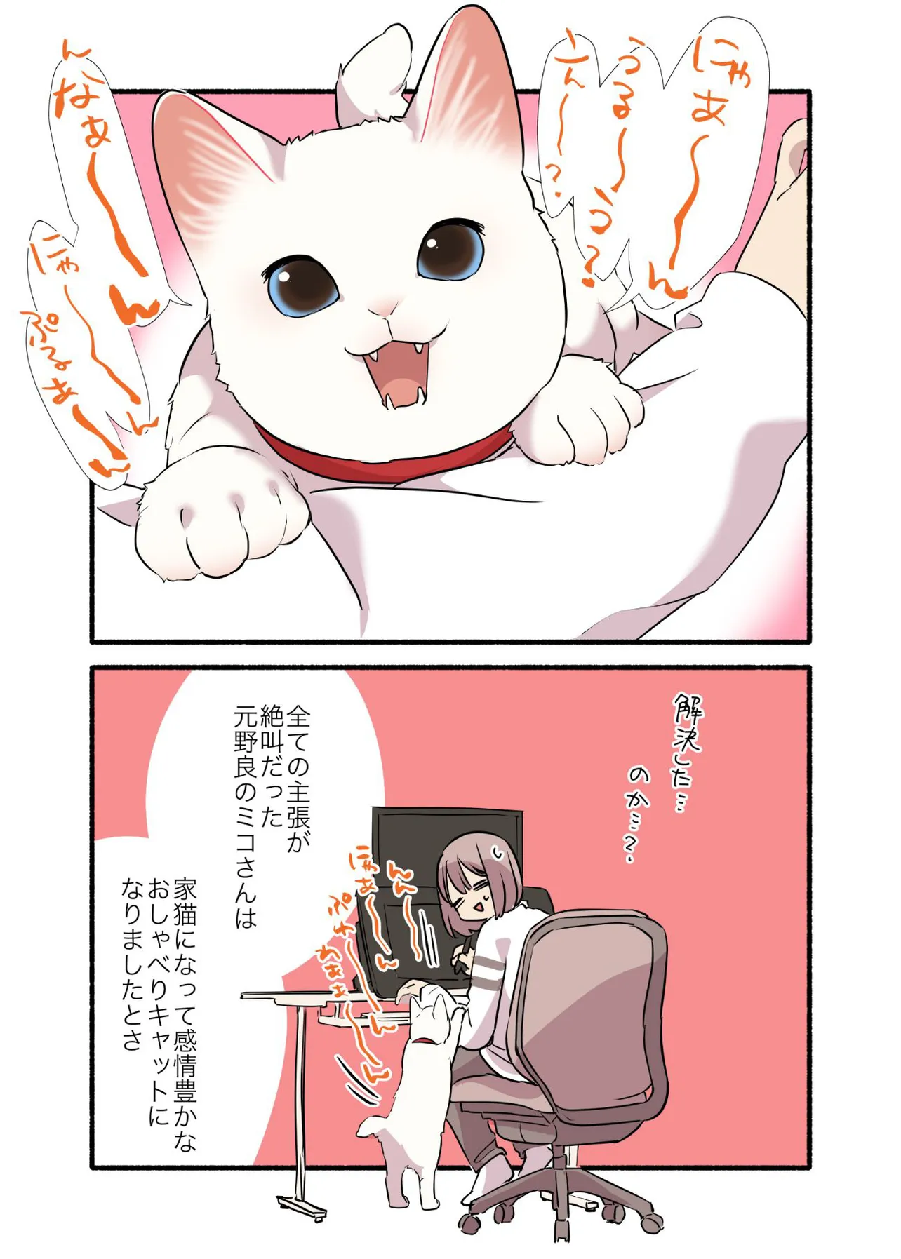 「白い猫と暮らしている漫画」より