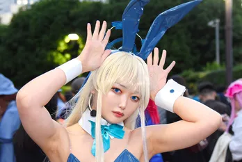 水瀬あいり「ブルアカ」バニーコスプレで魅了「フィギュアを参考に装飾品も自作しました」<池ハロ2023>