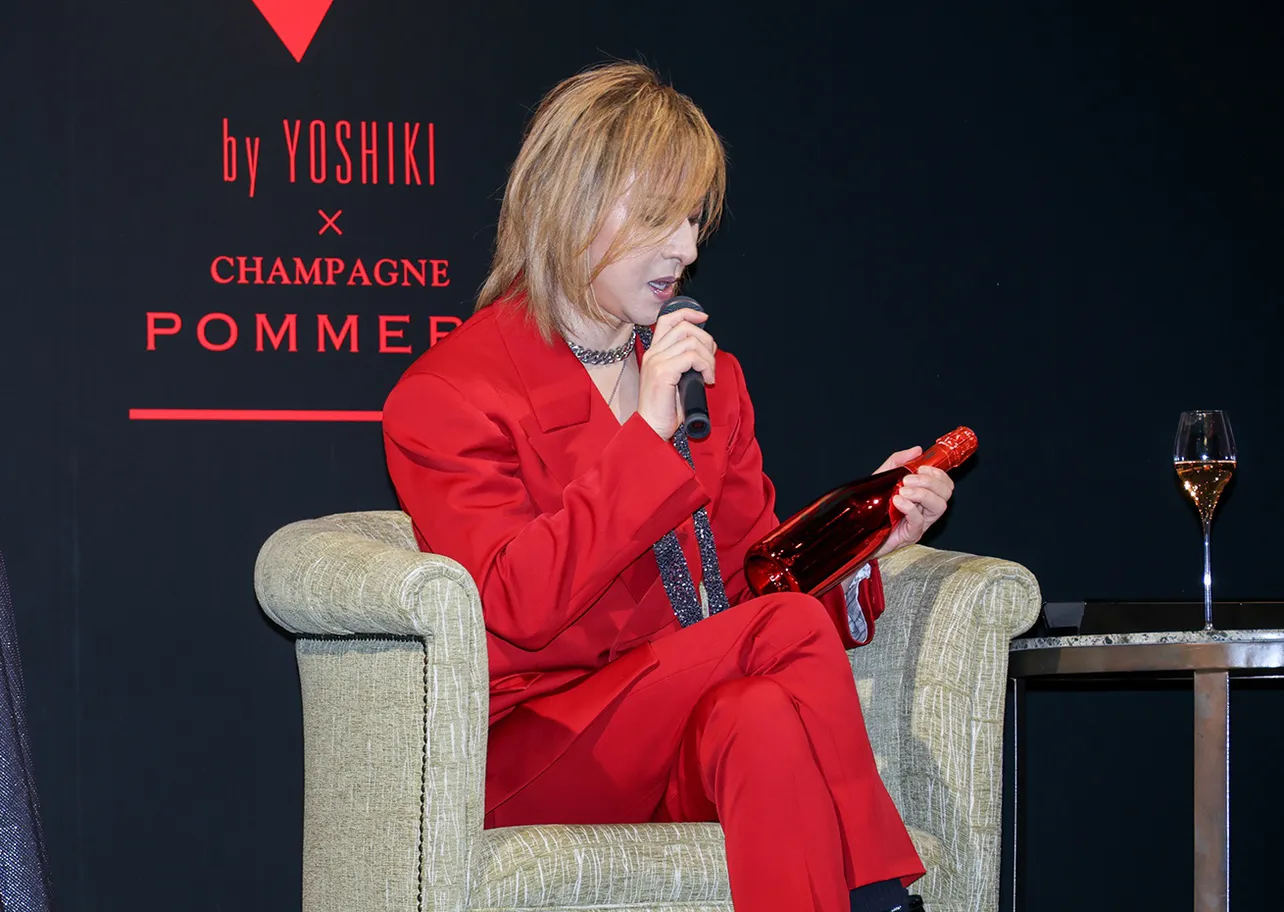 「Y by YOSHIKI×CHAMPAGNE POMMERY Brut Rose」発表記者会見より