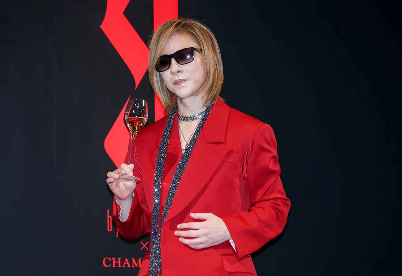 「Y by YOSHIKI×CHAMPAGNE POMMERY Brut Rose」発表記者会見より