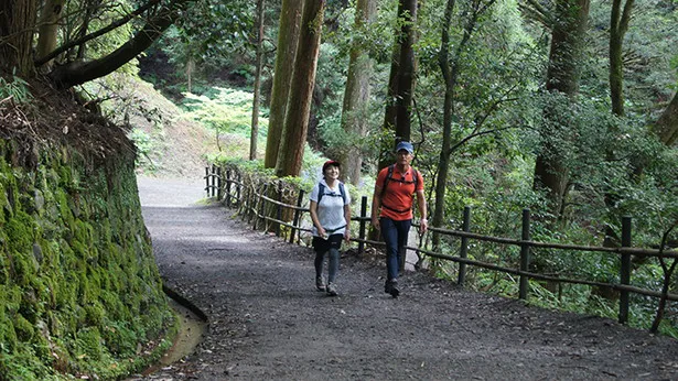 渡辺裕之、原日出子夫妻(写真右から)は京都・鞍馬山へ
