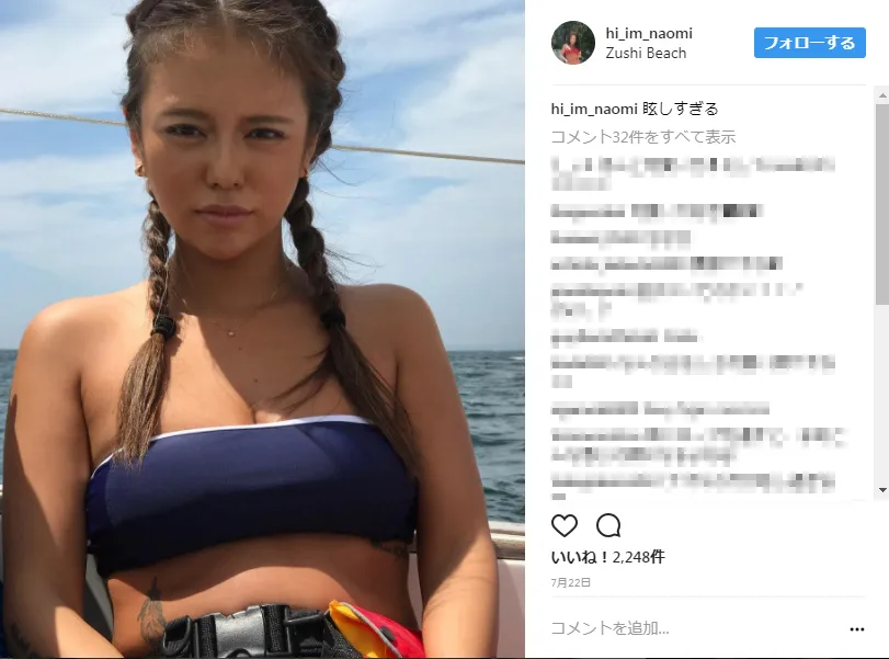 Instagramでも美ボディーを度々公開しているNAOMI