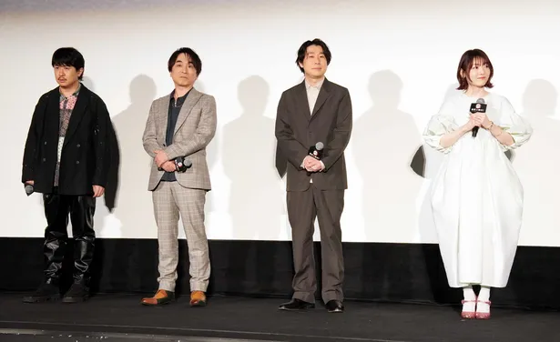 杉田智和、関智一、鈴村健一、花澤香菜(写真左から)