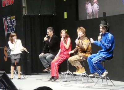 イベントに登場した大地丙太郎監督、名塚佳織、うえだゆうじ、前田剛（写真左から）