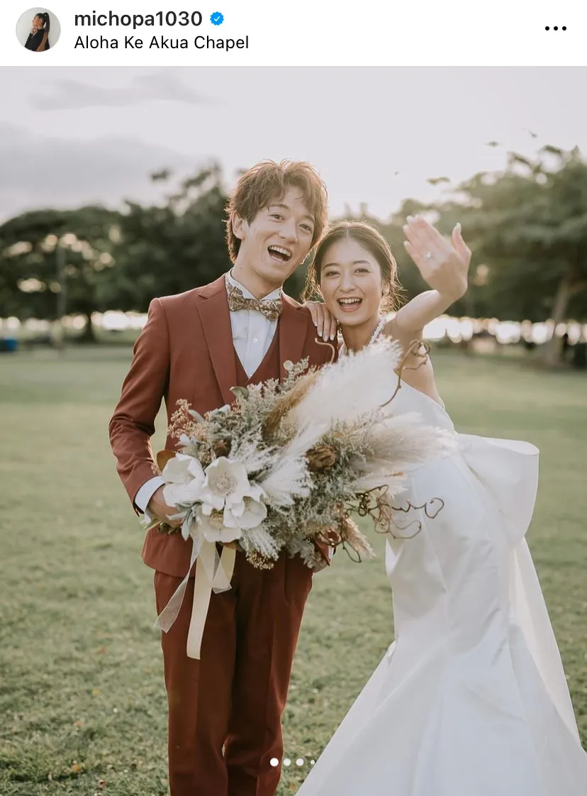 池田美優のウェディングドレス姿が綺麗すぎる…大倉士門との幸せいっぱいな結婚式の写真を公開