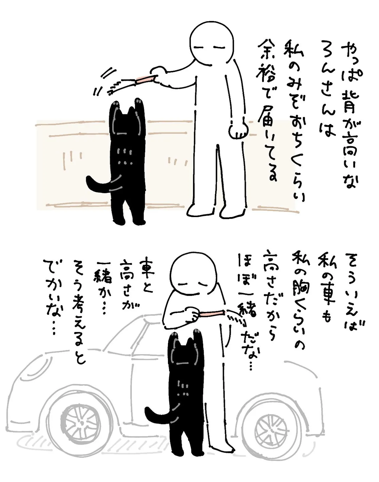 『愛猫と愛車の背の高さ、ほぼ一緒』