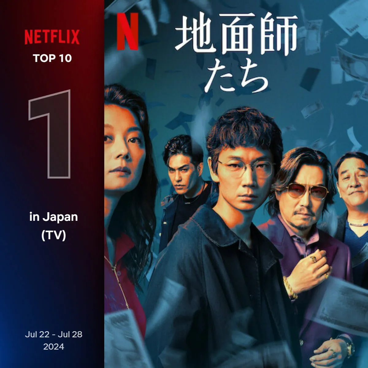 【写真】Netflixシリーズ「地面師たち」が日本の週間TOP10で第1位を記録