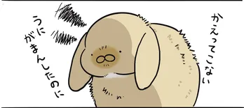 【漫画】急な用事で家を空けた飼い主　拗ねるうさぎに「うさぎは怒りを背中で語るよね」「拗ねうさちゃんかわいい」の声