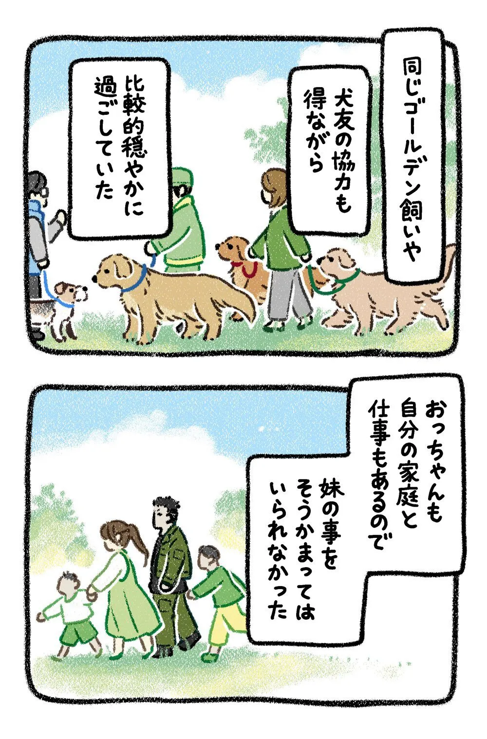 『ドベとノラ　犬が結んだご縁』より『保護犬茶々のお話　ゴールデン×3番外編』(20／24)