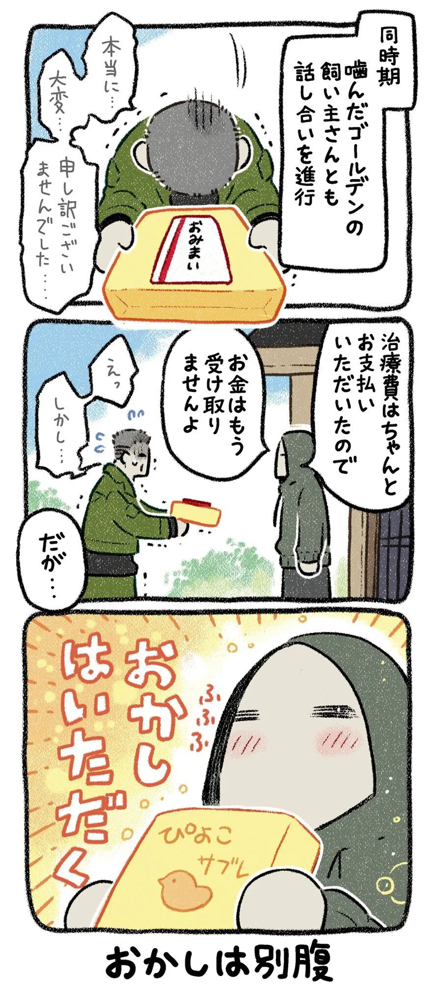 『ドベとノラ　犬が結んだご縁』より『保護犬茶々のお話　ゴールデン×3番外編』(3／24)