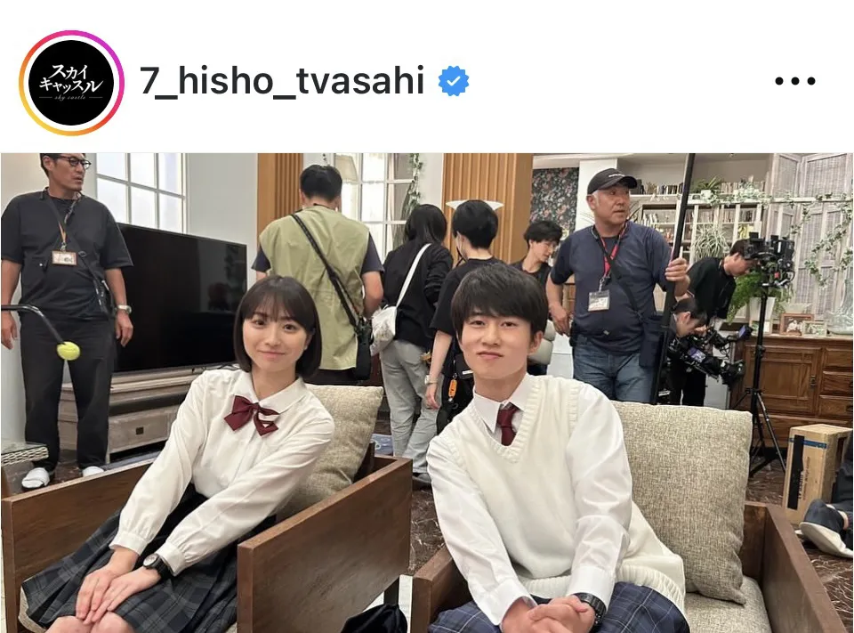 【写真】坂元愛登＆田牧そら、お似合いすぎな制服姿の2ショット