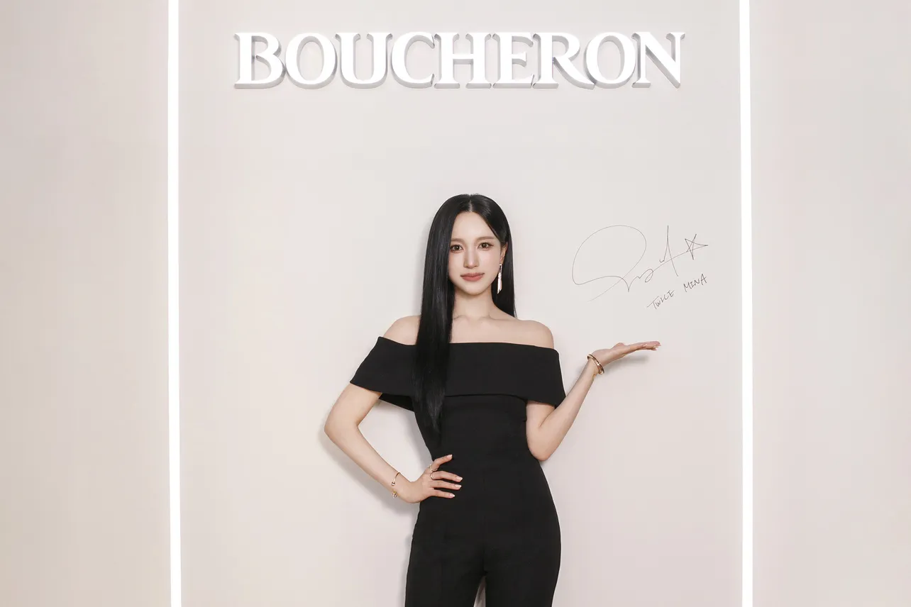 TWICEのMINAが東京・原宿キャットストリートで開催中の「BOUCHERON POP-UP“QUATRE is 20”」に来場