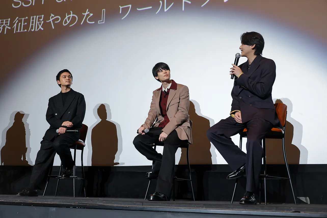 北村匠海監督、萩原利久、藤堂日向(写真左から)