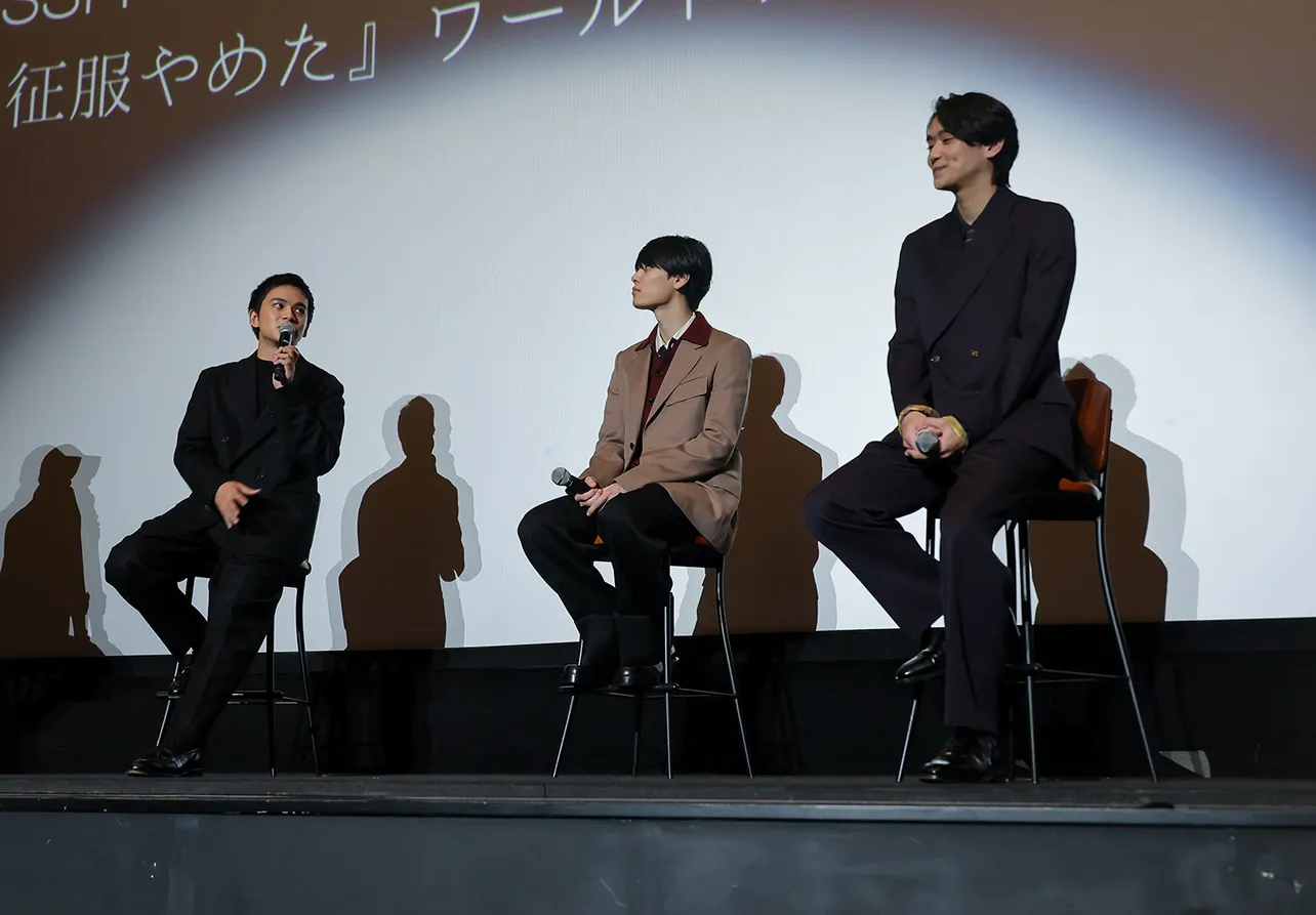 北村匠海監督、萩原利久、藤堂日向(写真左から)