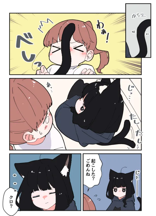 『寝てる黒猫にいたずらするお話』(4／6)