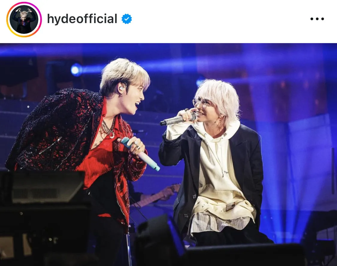 ※画像はHYDE公式Instagram(hydeofficial)のスクリーンショット