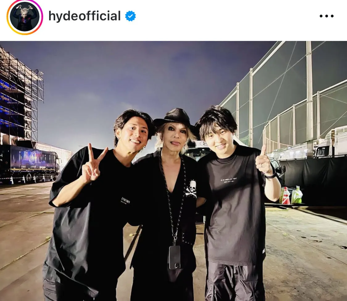 ※画像はHYDE公式Instagram(hydeofficial)のスクリーンショット