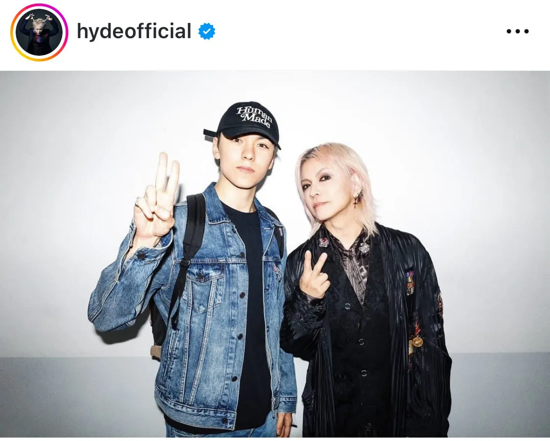 ※画像はHYDE公式Instagram(hydeofficial)のスクリーンショット