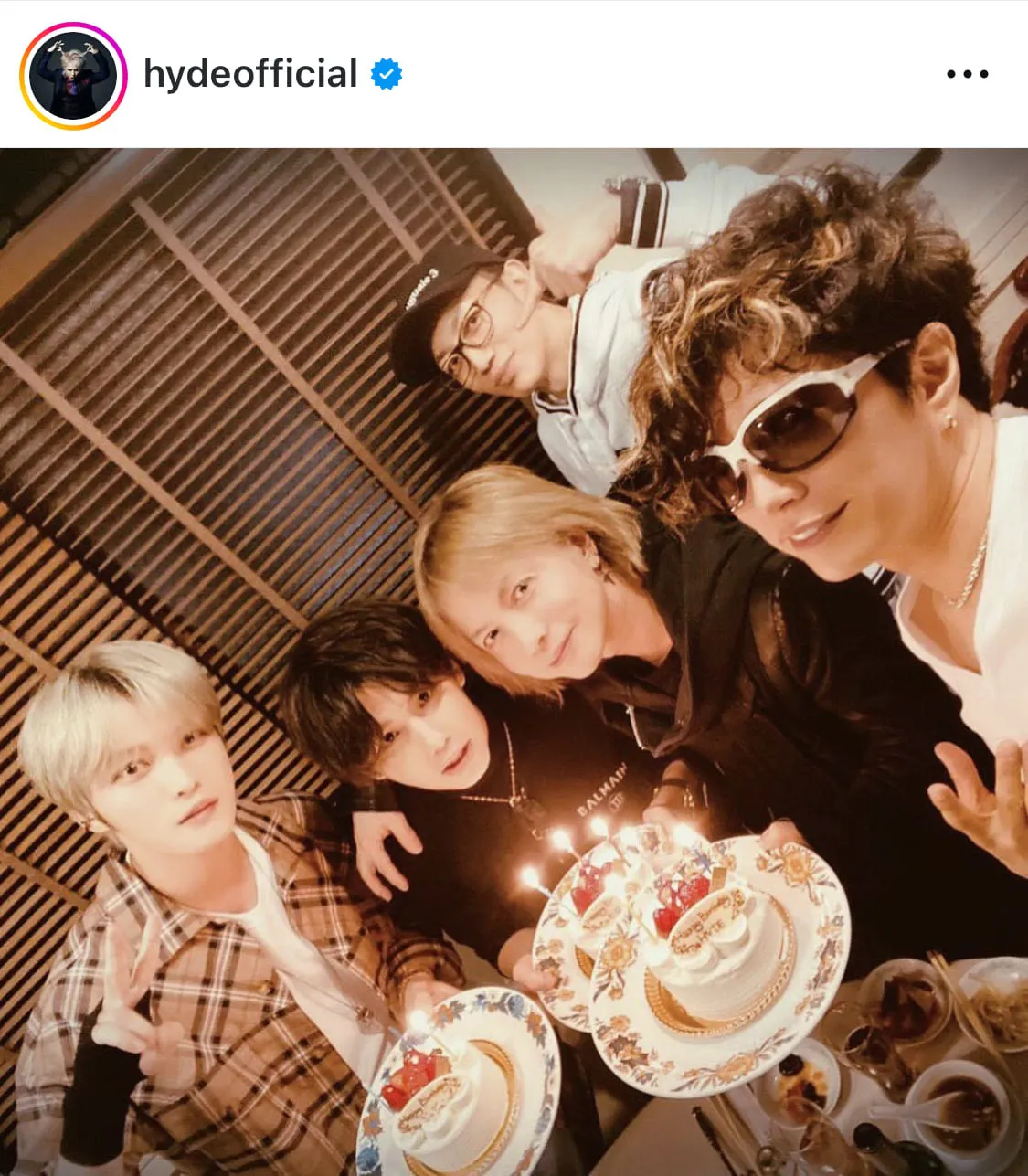 ※画像はHYDE公式Instagram(hydeofficial)のスクリーンショット