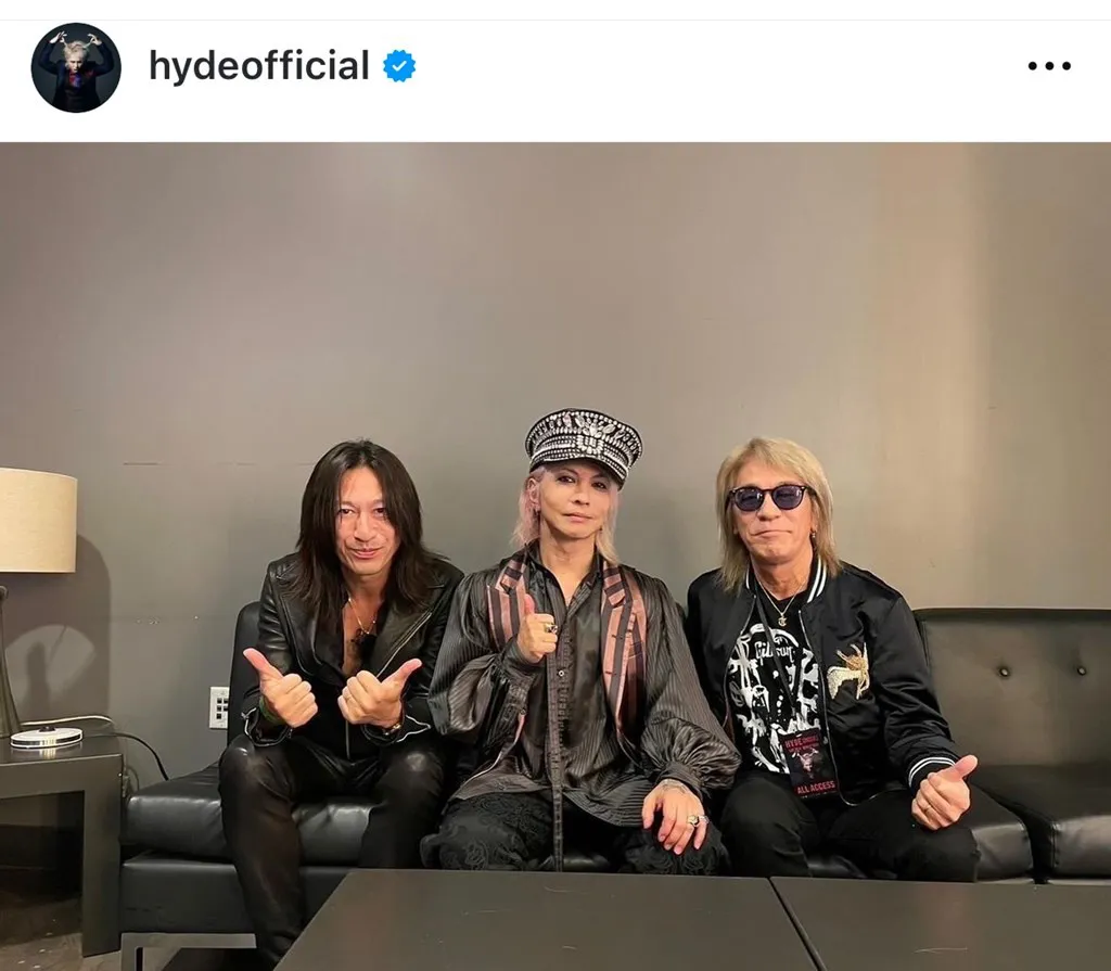  ※画像はHYDE公式Instagram(hydeofficial)のスクリーンショット