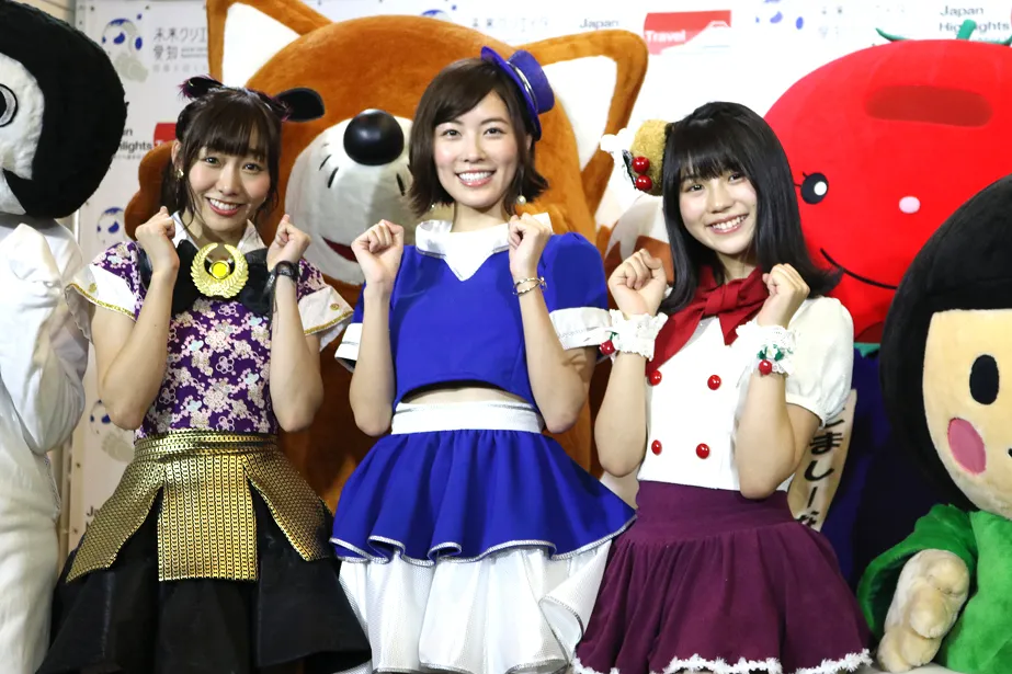(写真左から)SKE48の須田亜香里、松井珠理奈、小畑優奈が「愛知デスティネーションキャンペーン2018」のプレイベントに登壇した