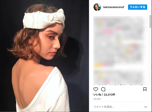 【写真】インスタグラムで2万以上の「いいね！」を集めた滝沢カレンの大胆“美背中”