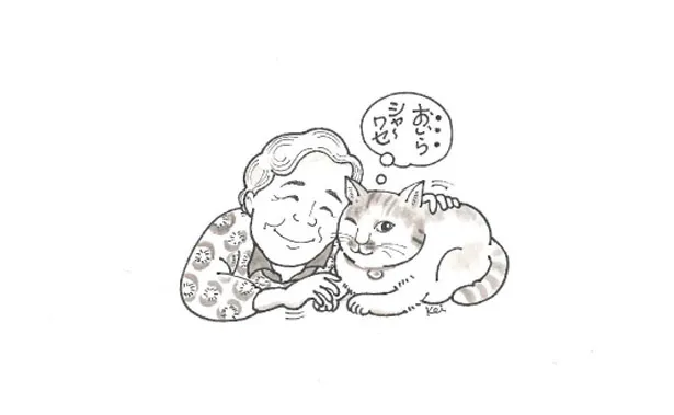 順子さんと愛猫・おいらをイメージして描かれた