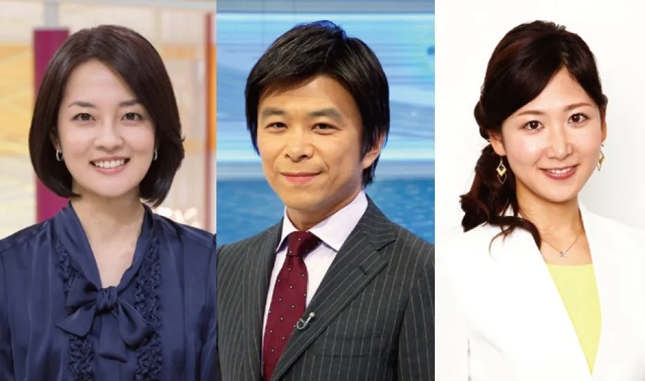 NHK総合の選挙とくばんに出演する「クローズアップ現代＋」の武田真一アナ(中央)ら