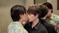 【写真】エレベーターでキス寸前の海心(国上将大)＆愛(西銘駿)
