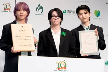 ミセス・大森元貴がグリーンアップル大使就任式で“りんごアレルギー”を告白「僕が一番驚いてます」