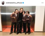 EXILE TAKAHIRO＆登坂広臣、“雨宮兄弟”の食事会報告ショットでバックハグ「カップルですか？」と反響