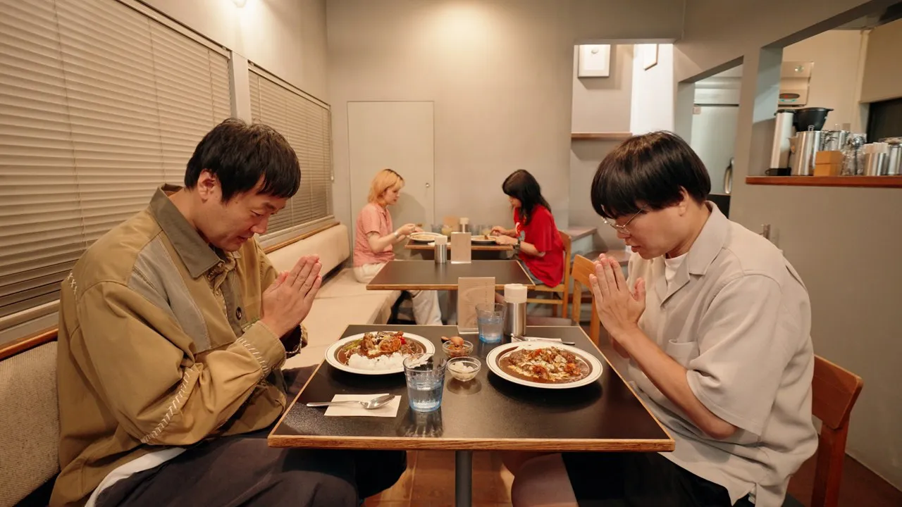 【写真】名店で食べる欧風カレーに無我夢中の2人