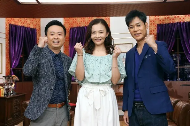 番組のMCを務める河本準一、華原朋美、名倉潤(左から)