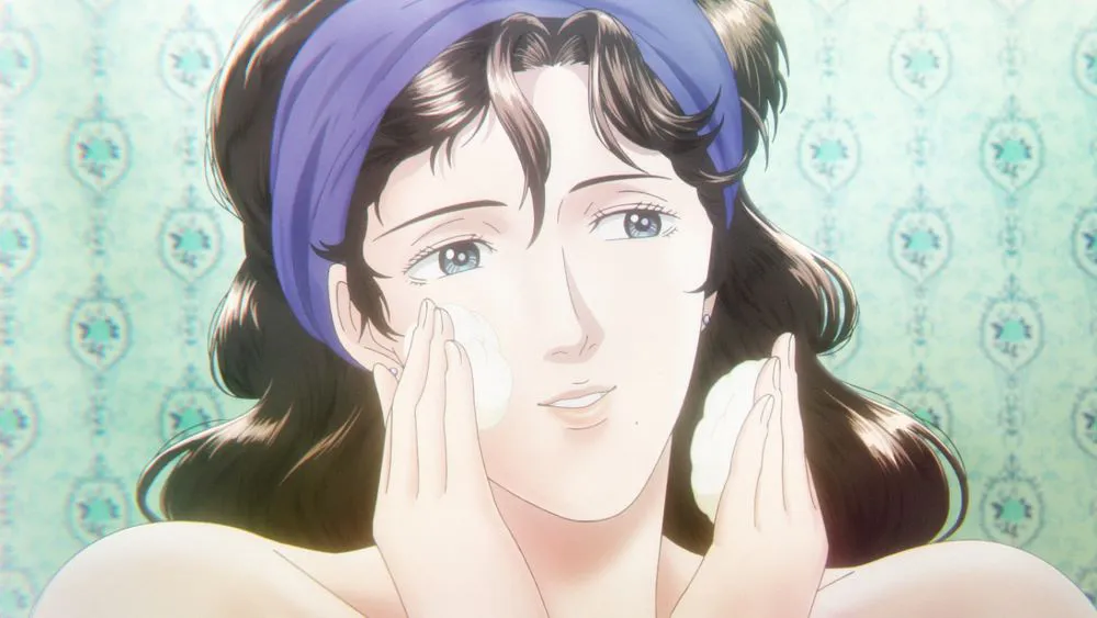 【写真】入浴中の来生泪…頬に泡を乗せて丁寧に洗顔をする場面カット